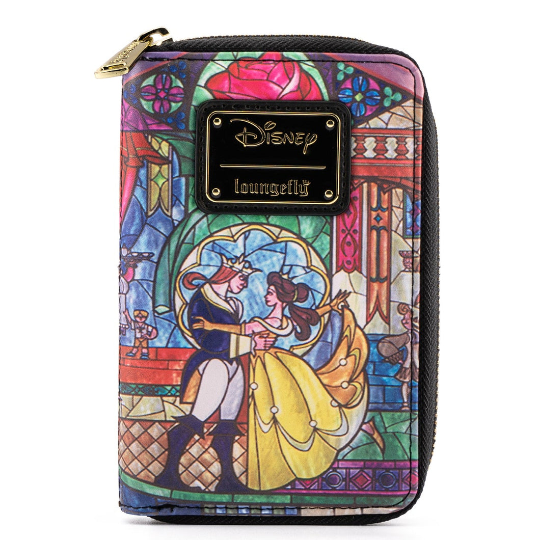 loungefly disney princess castle series belle zip-around wallet - alwaysspecialgifts.com