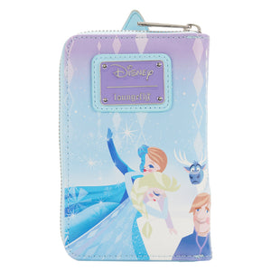 loungefly frozen queen elsa castle zip around wallet - alwaysspecialgifts.com