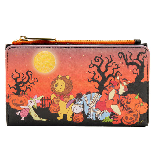 loungefly winnie the pooh halloween group glow flap wallet - alwaysspecialgifts.com