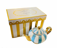 Load image into Gallery viewer, blue two cup teapot majestea co ceramic - alwaysspecialgifts.com