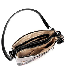 Load image into Gallery viewer, authentic frida kahlo floral series compartment cross body black