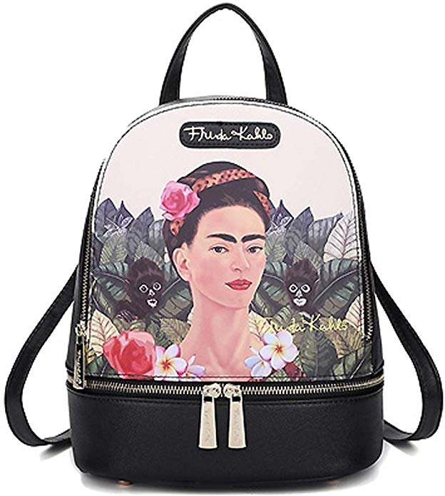authentic frida kahlo backpack jungle monkey's small bag-alwaysspecialgifts.com