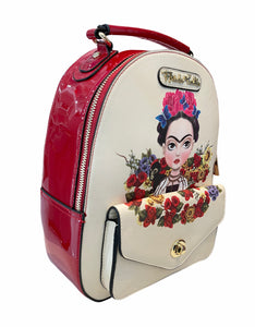 frida kahlo new style red color back pack - alwaysspecialgifts.com