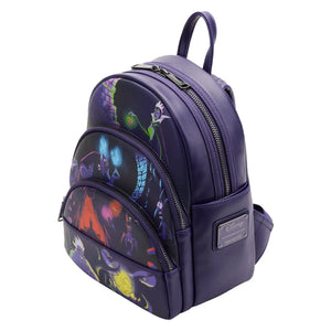 loungefly disney villains triple pocket glow in the dark mini backpack - alwaysspecialgifts.com