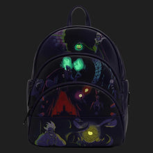 Load image into Gallery viewer, Loungefly  Disney  VILLAINS TRIPLE POCKET GLOW IN THE DARK Mini Backpack