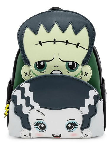 loungefly universal monsters frankenstein and bride mini backpack - alwaysspecialgifts.com