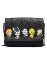 Load image into Gallery viewer, loungefly universal monsters chibi line chain strap crossbody bag - alwaysspecialgifts.com