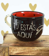 Load image into Gallery viewer, tu estas aqui flecha al corazon tazota mexican mug hand painted - alwaysspecialgifts.com