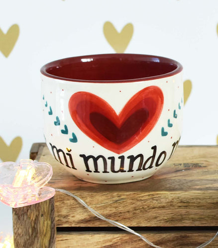 tu haces mi mundo mas bonito mexican mugs hand painted tazota - alwaysspecialgifts.com